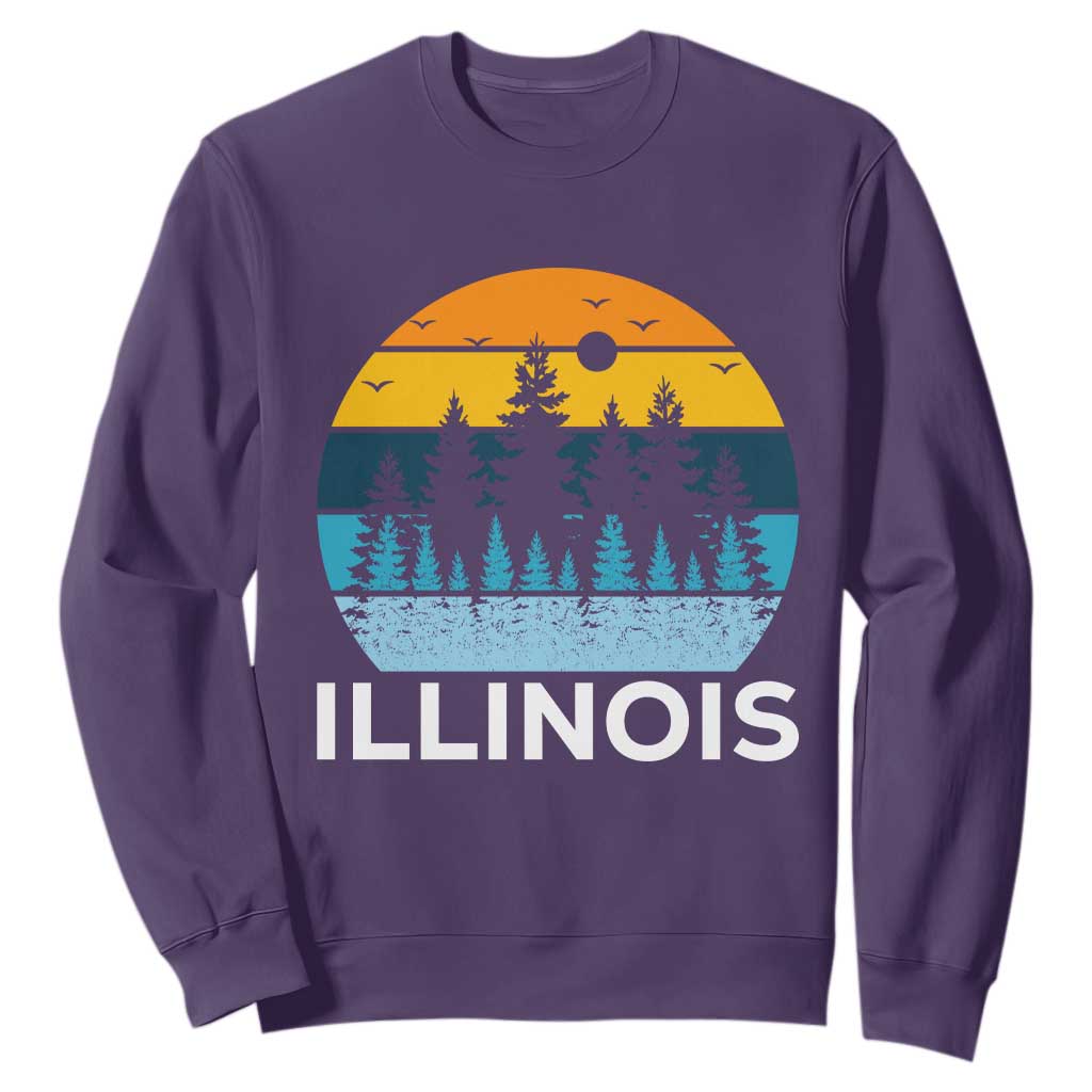 Vintage Illinois Mountain Forest Sweatshirt Nature Adventure Gift TS12 Purple Print Your Wear