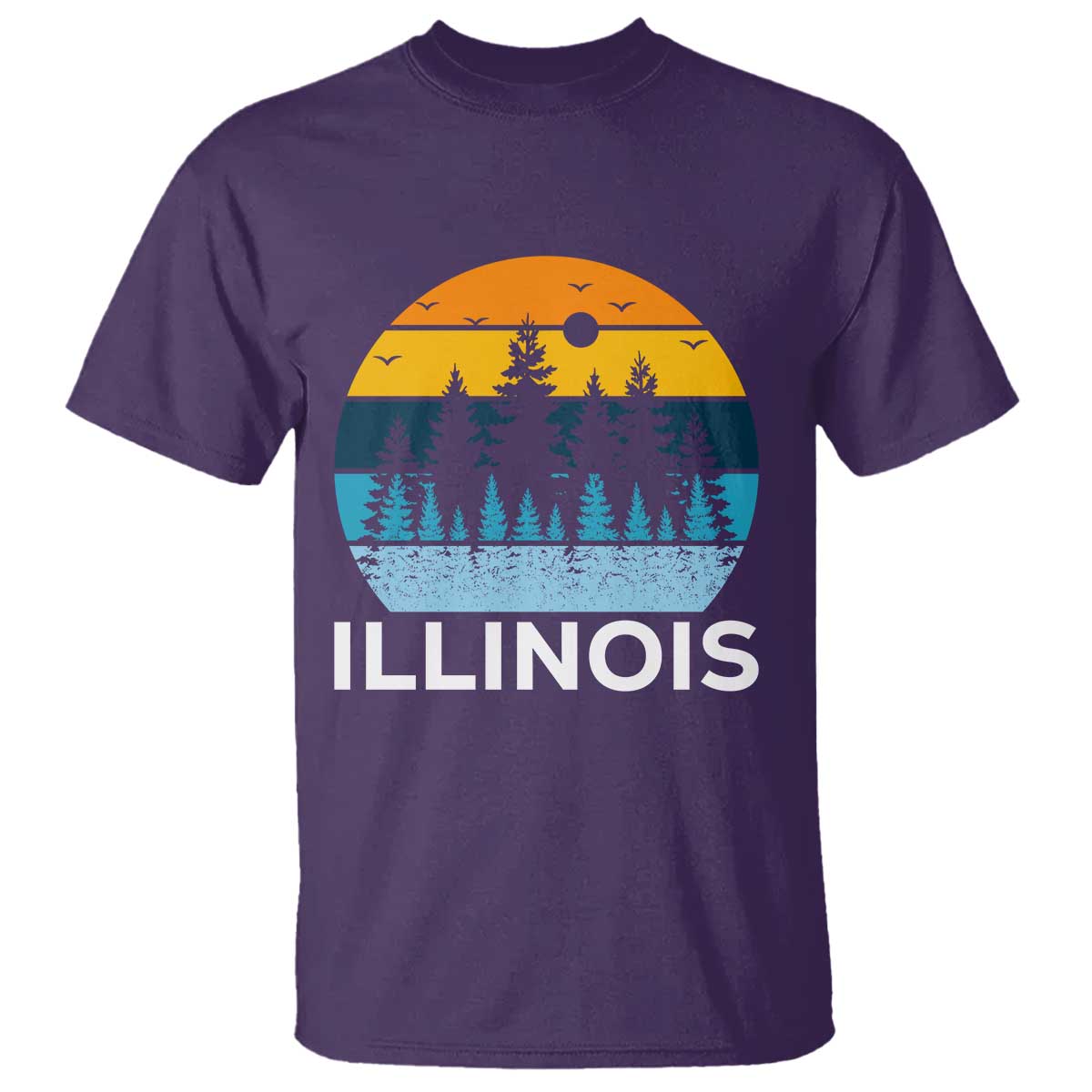 Vintage Illinois Mountain Forest T Shirt Nature Adventure Gift TS12 Purple Print Your Wear