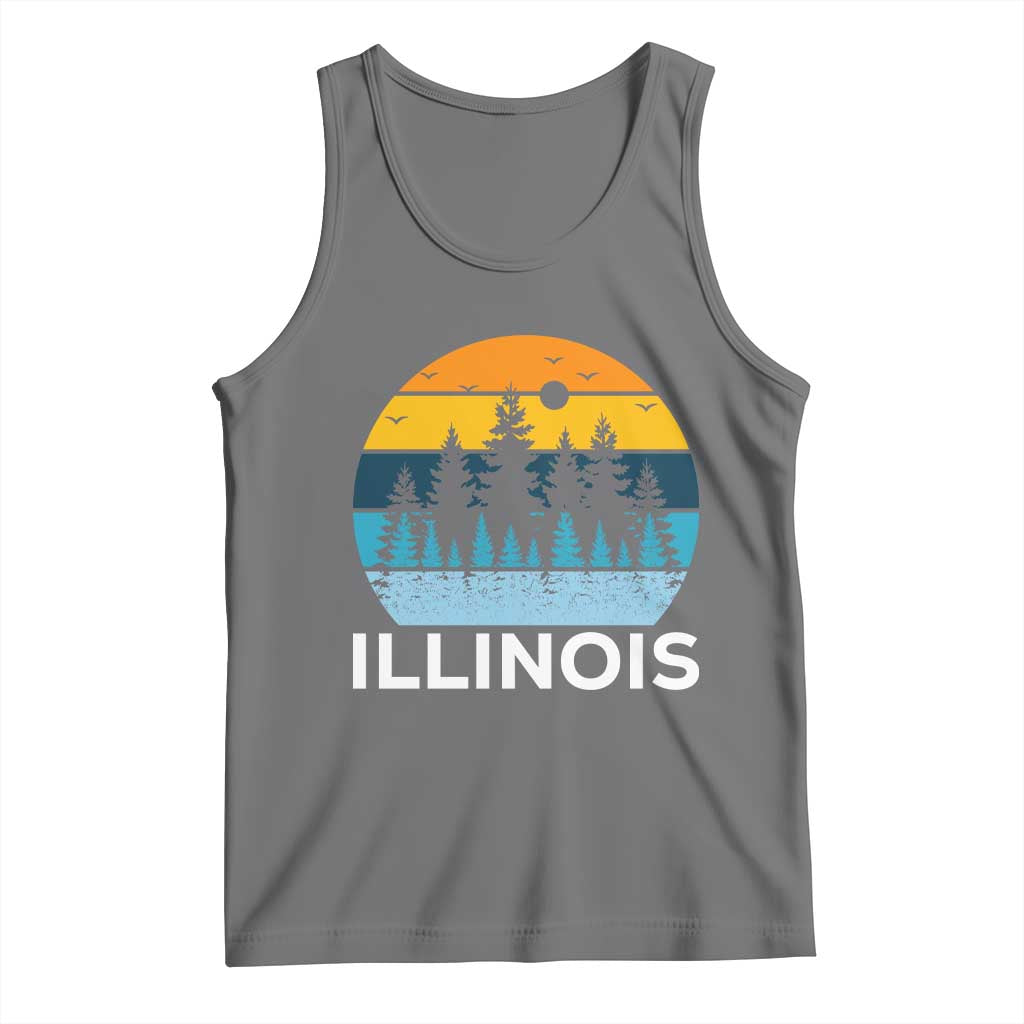 Vintage Illinois Mountain Forest Tank Top Nature Adventure Gift TS12 Black Heather Print Your Wear