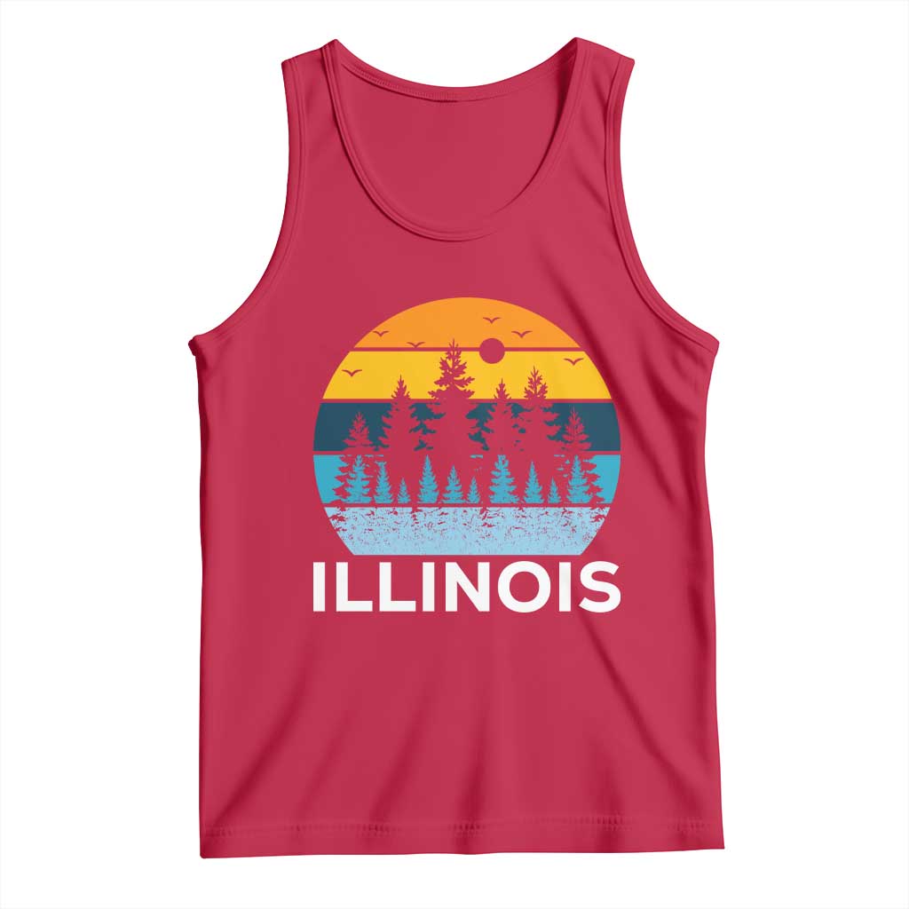 Vintage Illinois Mountain Forest Tank Top Nature Adventure Gift TS12 Red Print Your Wear