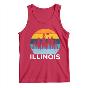 Vintage Illinois Mountain Forest Tank Top Nature Adventure Gift TS12 Red Print Your Wear