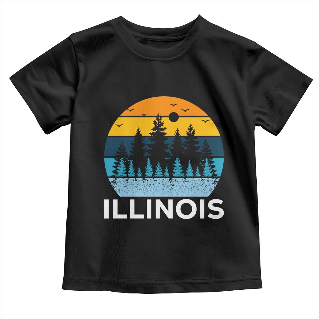 Vintage Illinois Mountain Forest Toddler T Shirt Nature Adventure Gift TS12 Black Print Your Wear