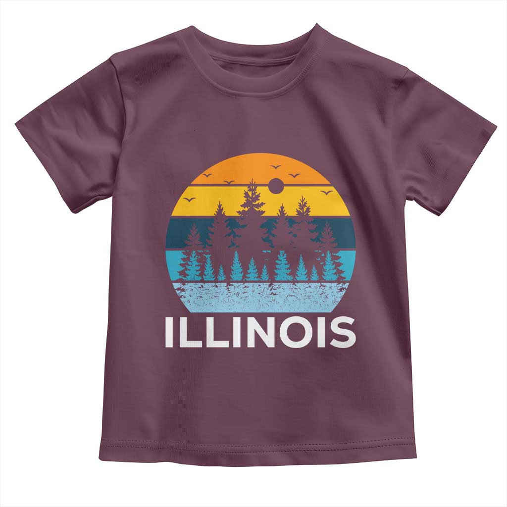 Vintage Illinois Mountain Forest Toddler T Shirt Nature Adventure Gift TS12 Maroon Print Your Wear