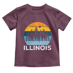 Vintage Illinois Mountain Forest Toddler T Shirt Nature Adventure Gift TS12 Maroon Print Your Wear