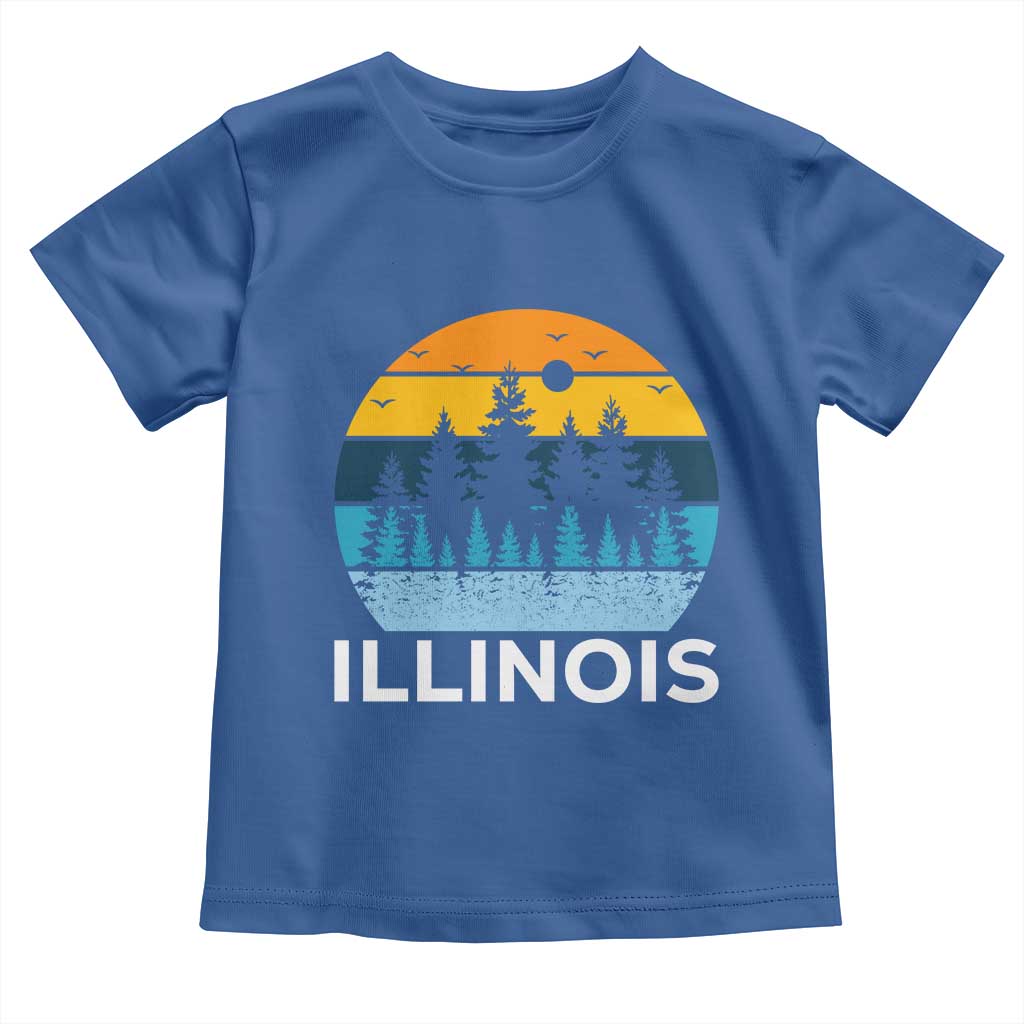 Vintage Illinois Mountain Forest Toddler T Shirt Nature Adventure Gift TS12 Royal Blue Print Your Wear