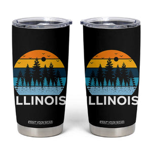 Vintage Illinois Mountain Forest Tumbler Cup Nature Adventure Gift TS12 Black Print Your Wear