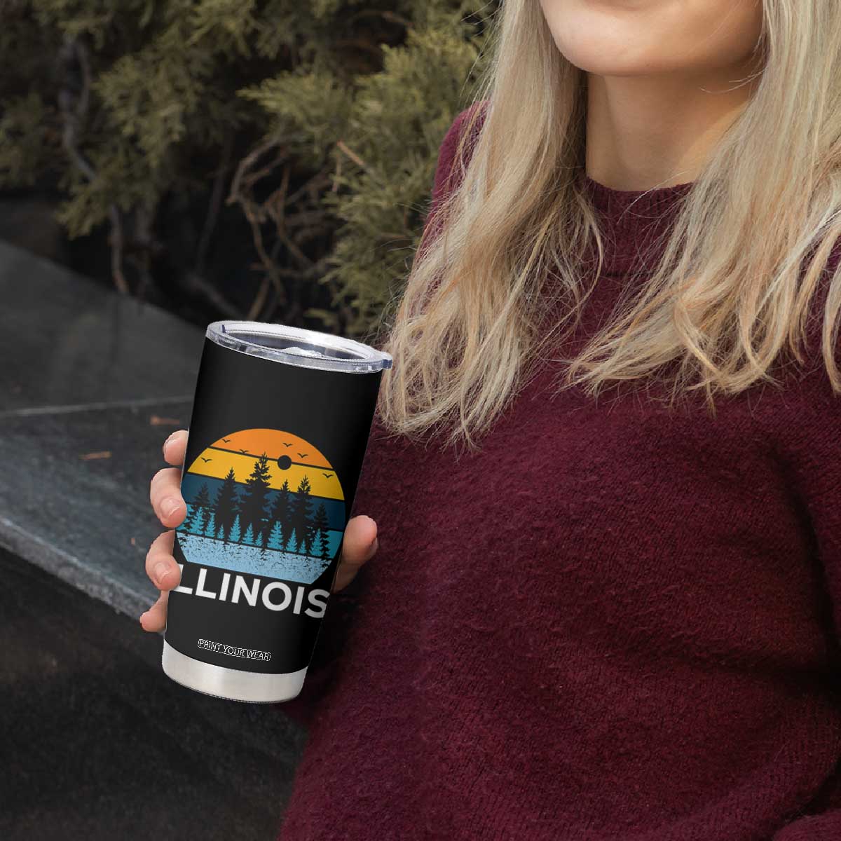 Vintage Illinois Mountain Forest Tumbler Cup Nature Adventure Gift TS12 Print Your Wear