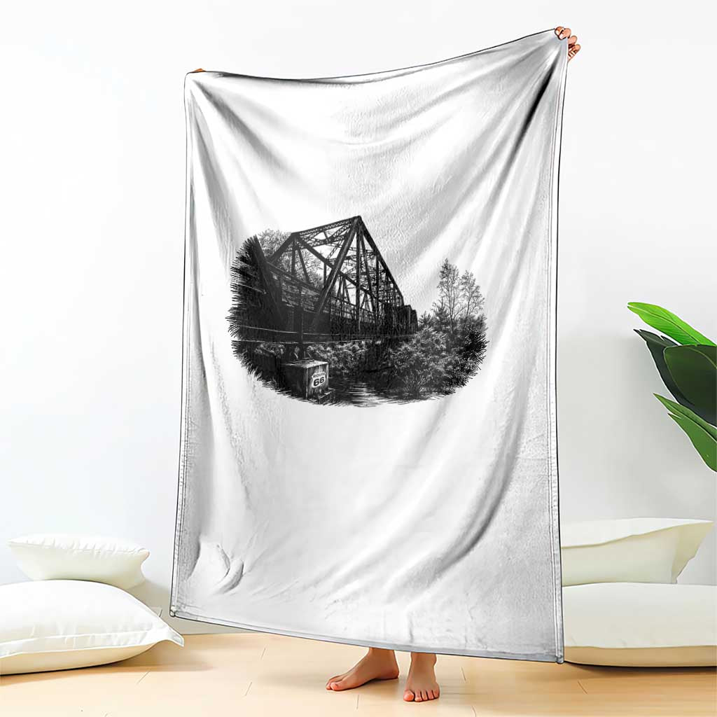 Mother Road Adventure Graphic Throw Blanket Vintage Route Highway 66 Bridge TS12 Print Your Wear