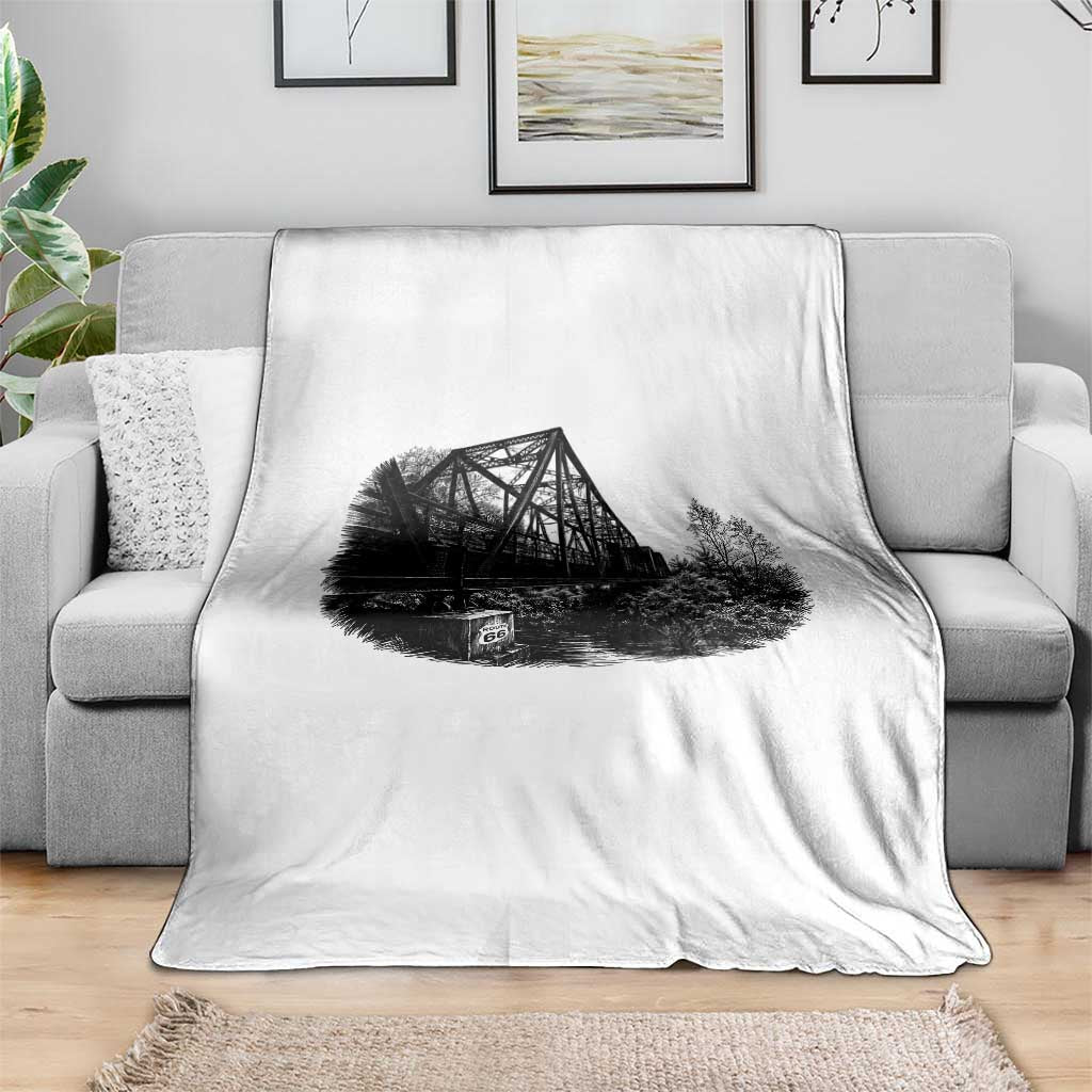 Mother Road Adventure Graphic Throw Blanket Vintage Route Highway 66 Bridge TS12 Print Your Wear