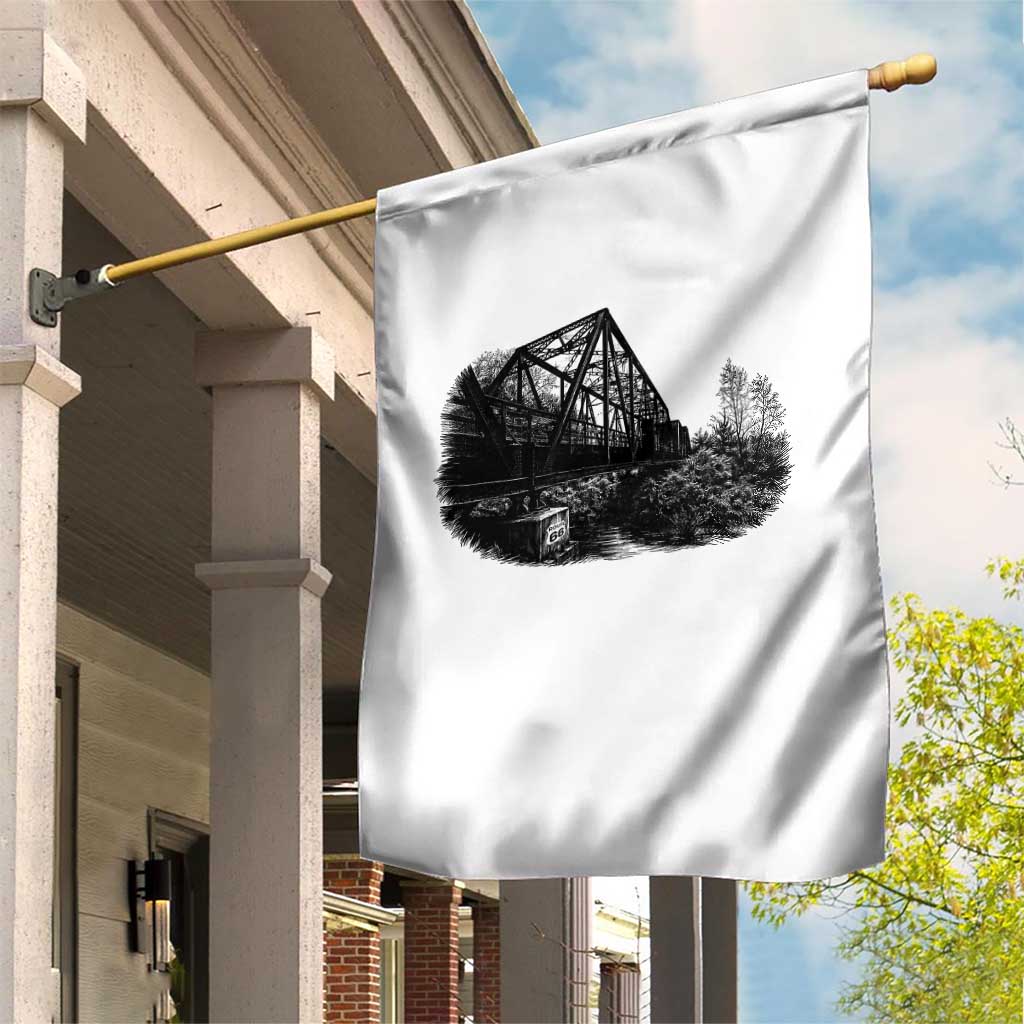 Mother Road Adventure Graphic Garden Flag Vintage Route Highway 66 Bridge TS12 Print Your Wear