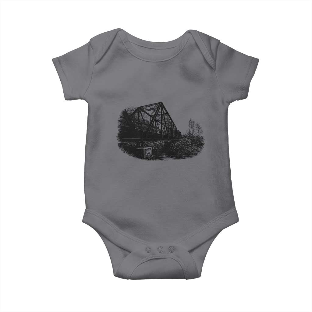 Mother Road Adventure Graphic Baby Onesie Vintage Route Highway 66 Bridge TS12 Charcoal Print Your Wear