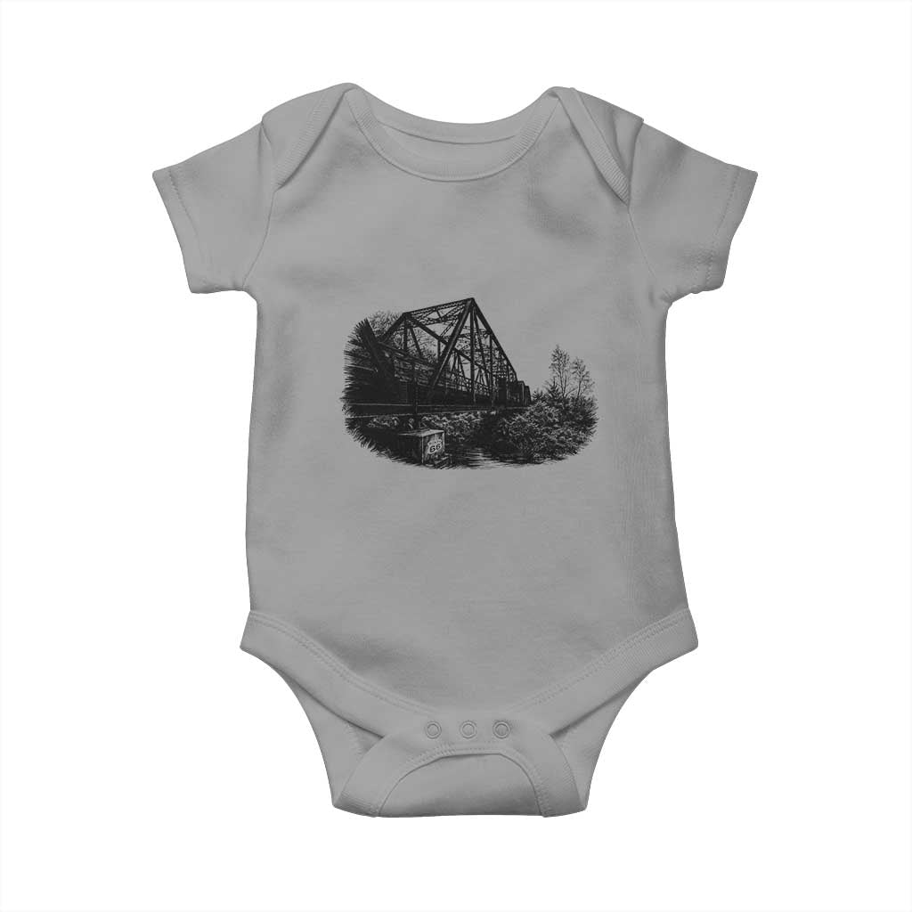 Mother Road Adventure Graphic Baby Onesie Vintage Route Highway 66 Bridge TS12 Sport Gray Print Your Wear