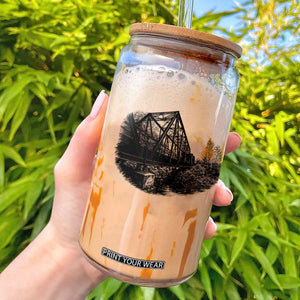 Mother Road Adventure Graphic Glass Can Vintage Route Highway 66 Bridge TS12 White Print Your Wear