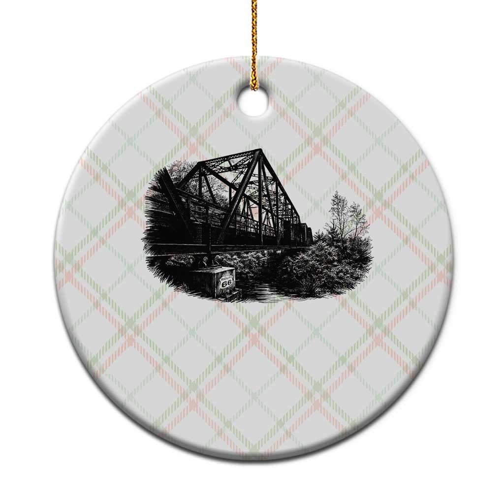 Mother Road Adventure Graphic Ceramic Ornament Vintage Route Highway 66 Bridge TS12 1pc Christmas Plaid Print Your Wear