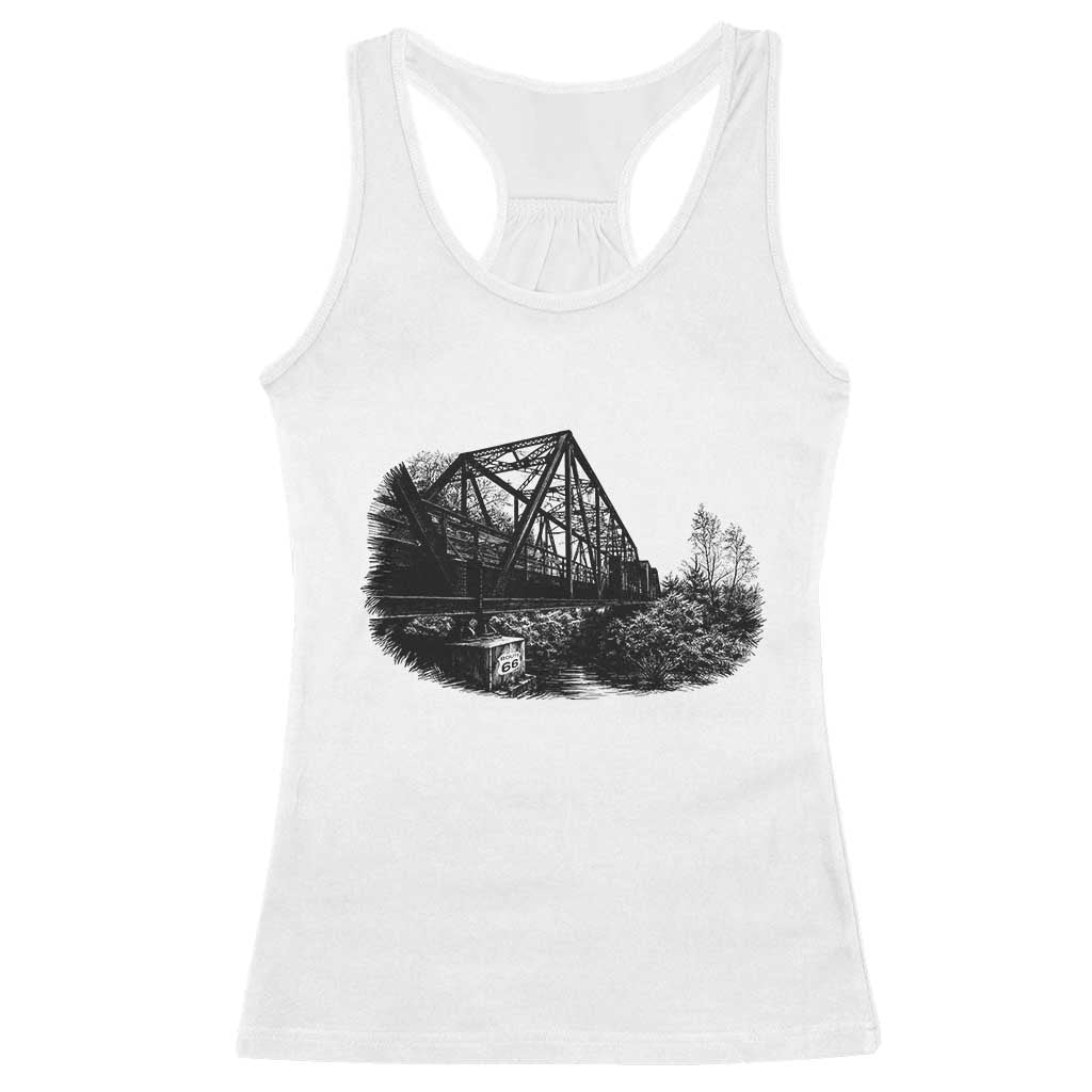 Mother Road Adventure Graphic Racerback Tank Top Vintage Route Highway 66 Bridge TS12 White Print Your Wear