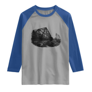 Mother Road Adventure Graphic Raglan Shirt Vintage Route Highway 66 Bridge TS12 Sport Gray Royal Print Your Wear