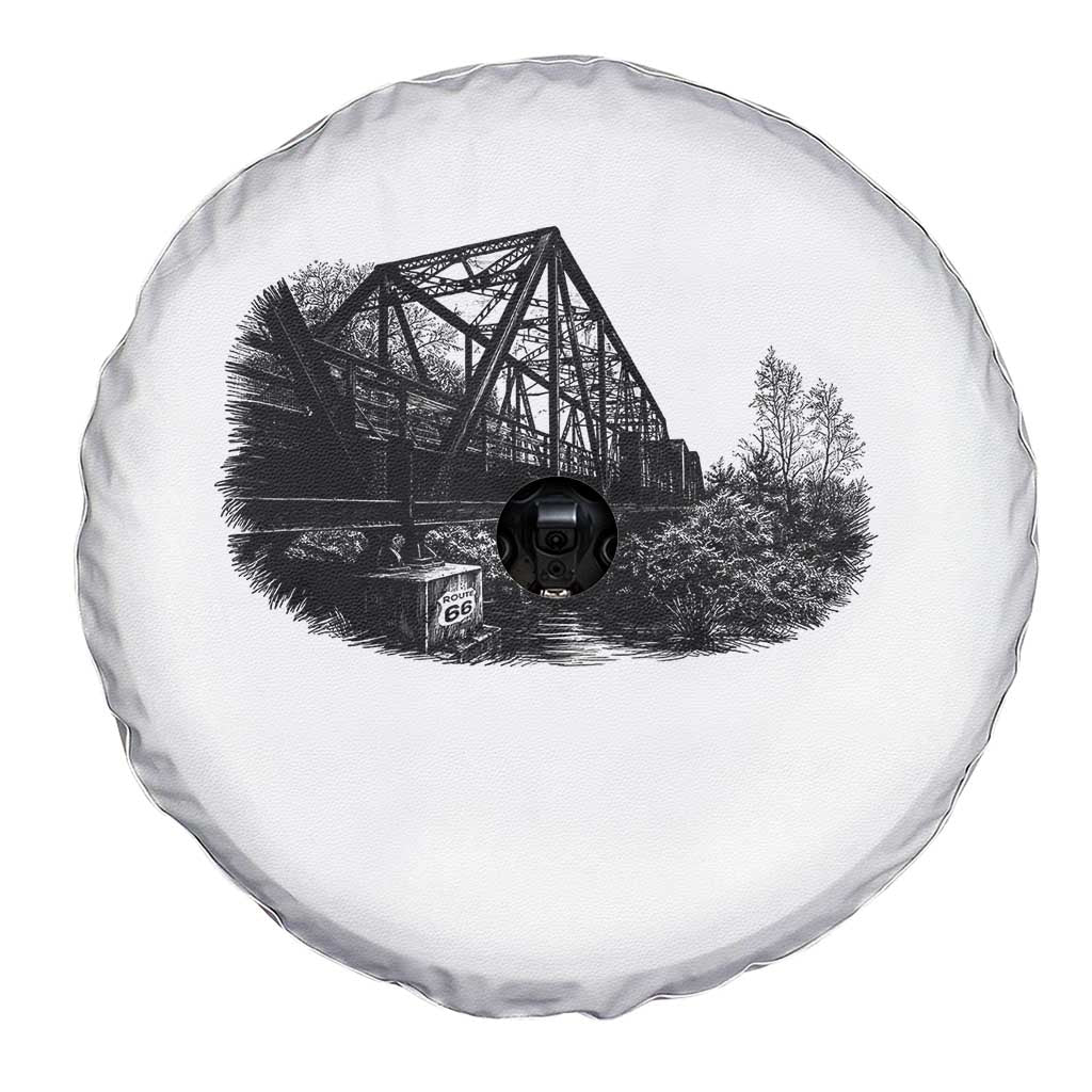 Mother Road Adventure Graphic Spare Tire Cover Vintage Route Highway 66 Bridge TS12 Print Your Wear