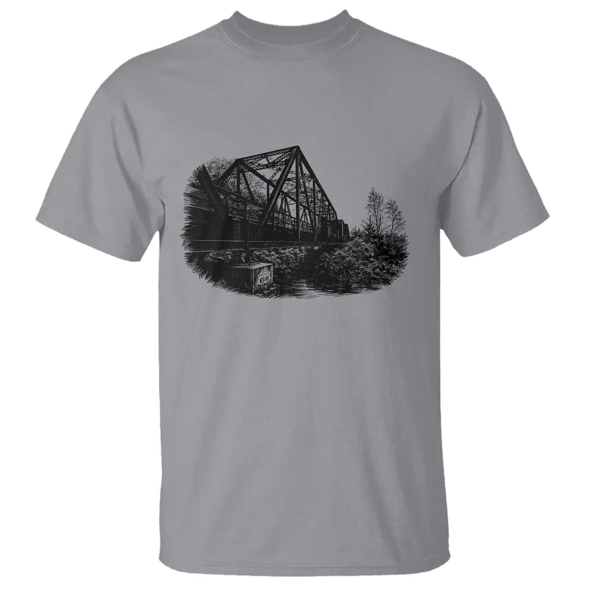 Mother Road Adventure Graphic T Shirt Vintage Route Highway 66 Bridge TS12 Sport Gray Print Your Wear