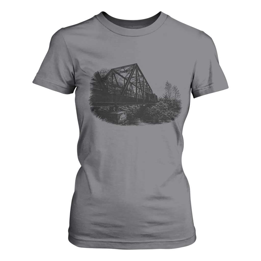 Mother Road Adventure Graphic T Shirt For Women Vintage Route Highway 66 Bridge TS12 Charcoal Print Your Wear