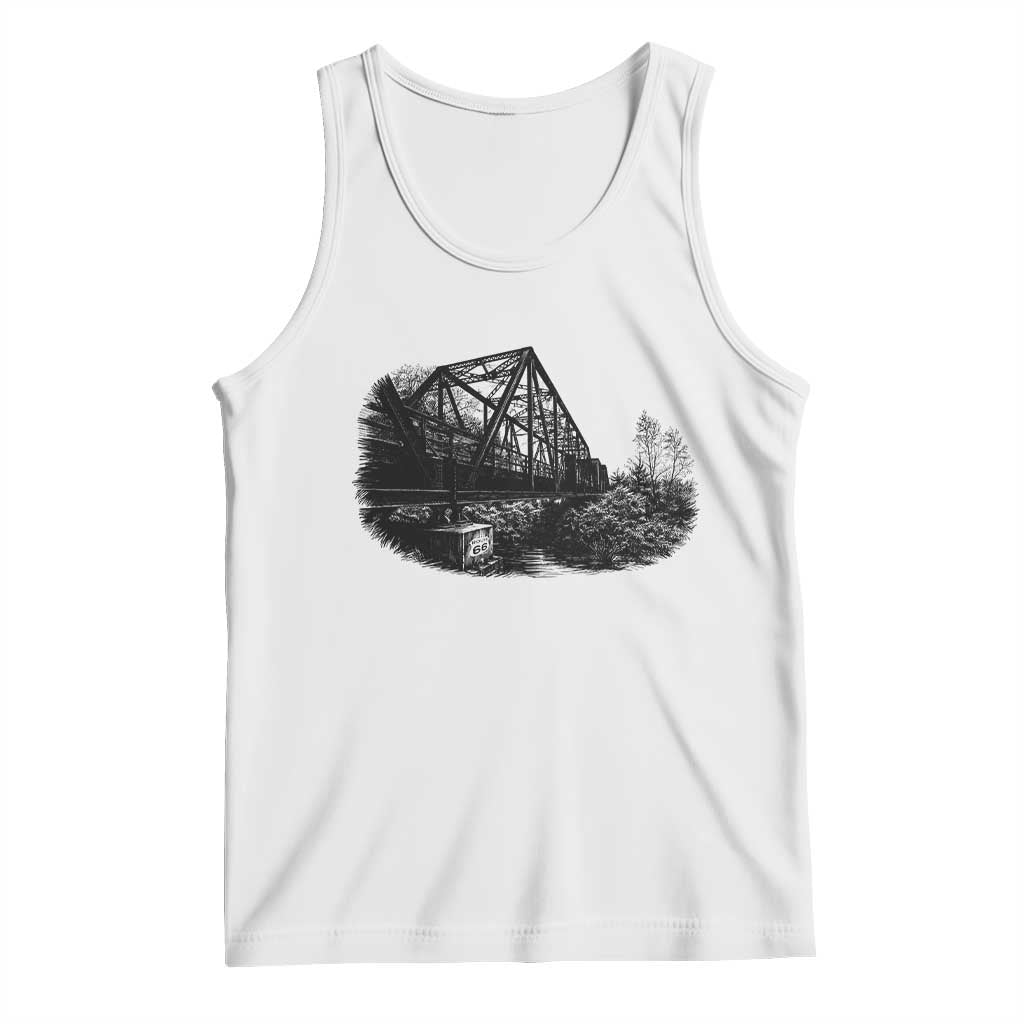 Mother Road Adventure Graphic Tank Top Vintage Route Highway 66 Bridge TS12 White Print Your Wear