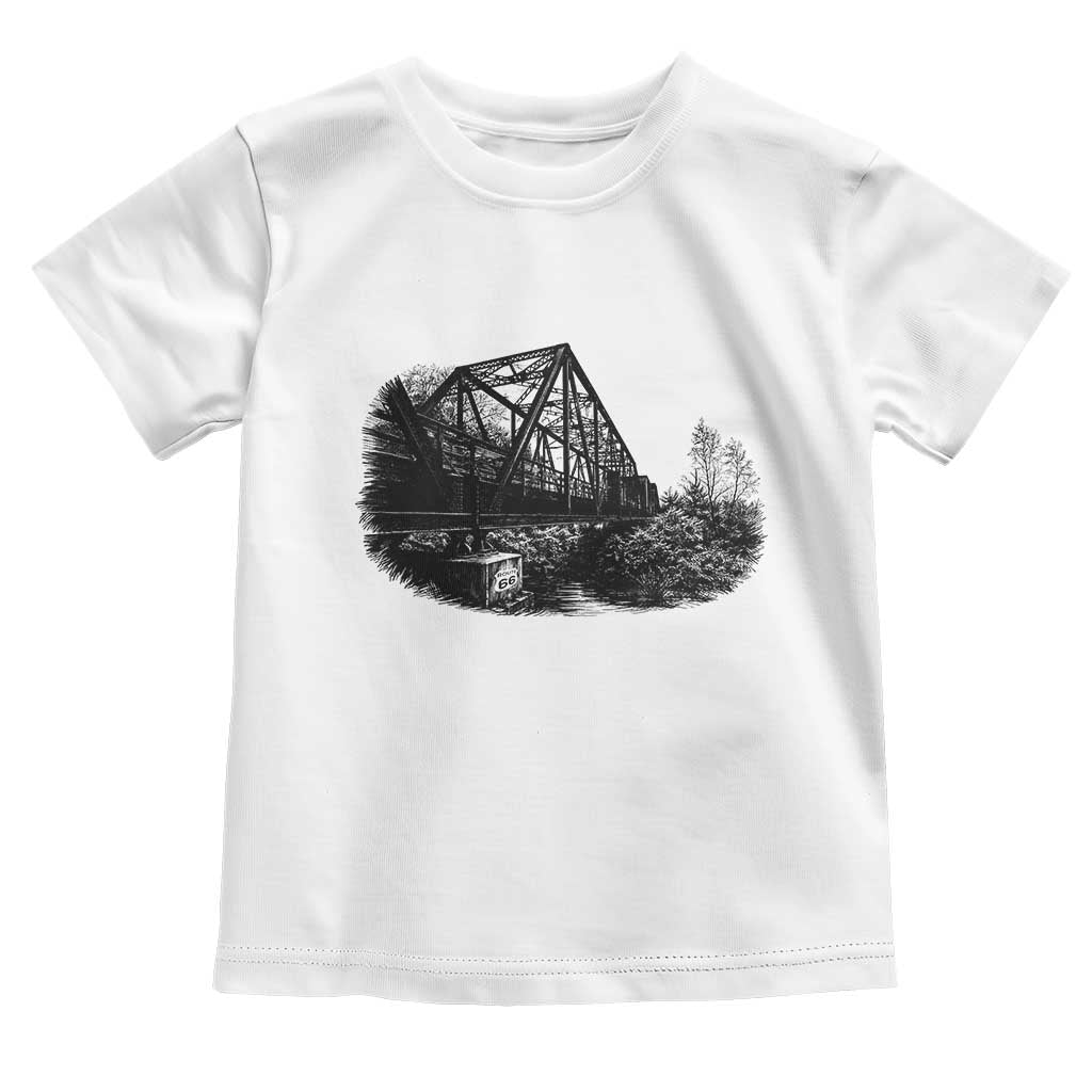 Mother Road Adventure Graphic Toddler T Shirt Vintage Route Highway 66 Bridge TS12 White Print Your Wear