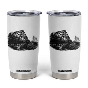 Mother Road Adventure Graphic Tumbler Cup Vintage Route Highway 66 Bridge TS12 White Print Your Wear