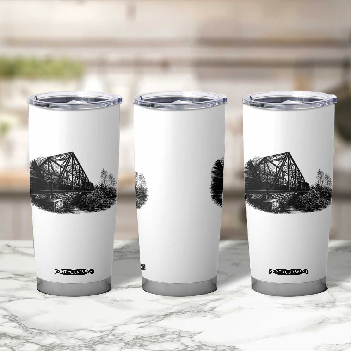 Mother Road Adventure Graphic Tumbler Cup Vintage Route Highway 66 Bridge TS12 Print Your Wear