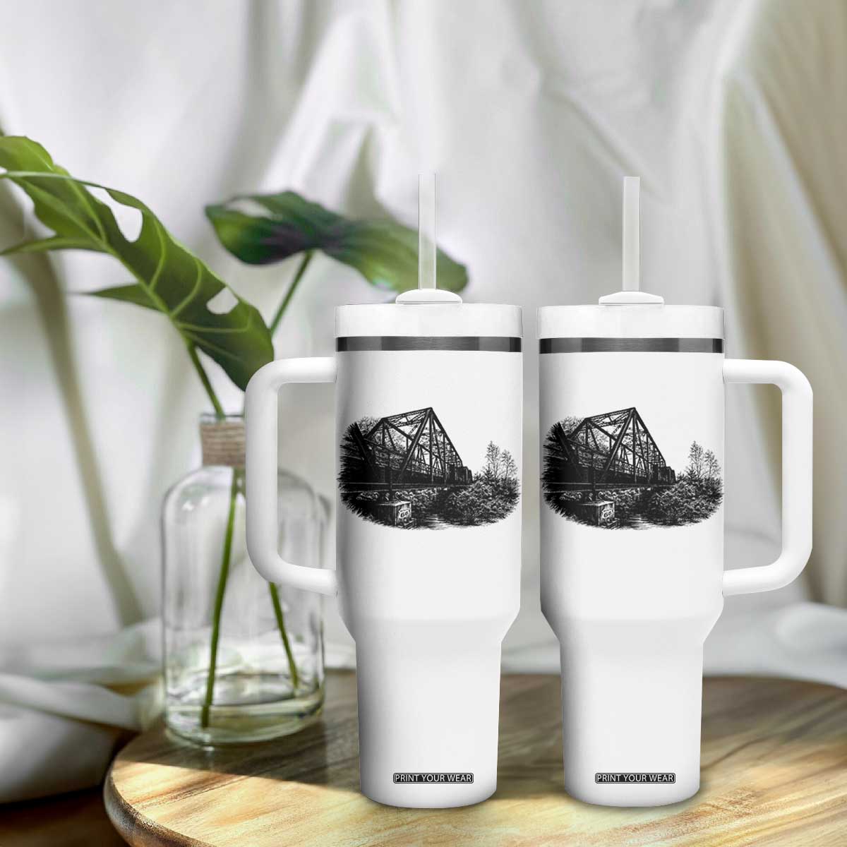 Mother Road Adventure Graphic Tumbler With Handle Vintage Route Highway 66 Bridge TS12 Print Your Wear