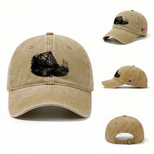 Mother Road Adventure Graphic Washed Cotton Baseball Cap Vintage Route Highway 66 Bridge TS12 Washed Cap Universal Fit Khaki Print Your Wear