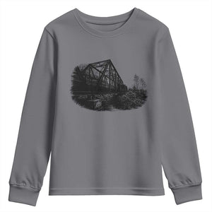 Mother Road Adventure Graphic Youth Sweatshirt Vintage Route Highway 66 Bridge TS12 Charcoal Print Your Wear
