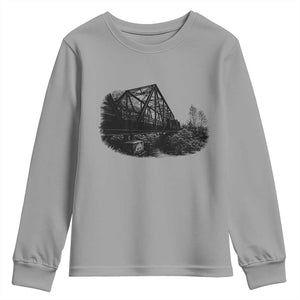 Mother Road Adventure Graphic Youth Sweatshirt Vintage Route Highway 66 Bridge TS12 Sport Gray Print Your Wear