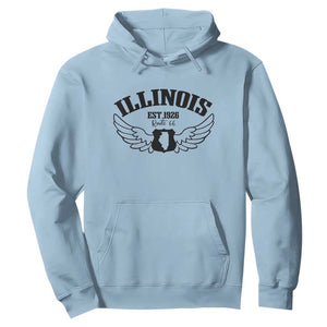Illinois Route Highway 66 Souvenir Hoodie Open Road Adventure TS12 Light Blue Print Your Wear