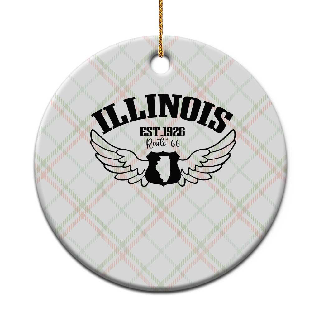 Illinois Route Highway 66 Souvenir Ceramic Ornament Open Road Adventure TS12 1pc Christmas Plaid Print Your Wear