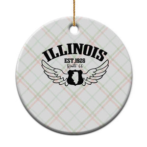 Illinois Route Highway 66 Souvenir Ceramic Ornament Open Road Adventure TS12 1pc Christmas Plaid Print Your Wear