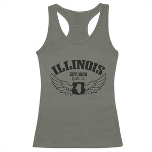 Illinois Route Highway 66 Souvenir Racerback Tank Top Open Road Adventure TS12 Military Green Print Your Wear
