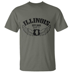 Illinois Route Highway 66 Souvenir T Shirt Open Road Adventure TS12 Military Green Print Your Wear
