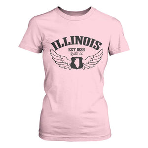 Illinois Route Highway 66 Souvenir T Shirt For Women Open Road Adventure TS12 Light Pink Print Your Wear