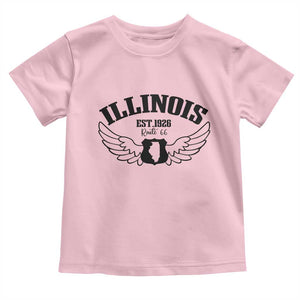 Illinois Route Highway 66 Souvenir Toddler T Shirt Open Road Adventure TS12 Light Pink Print Your Wear