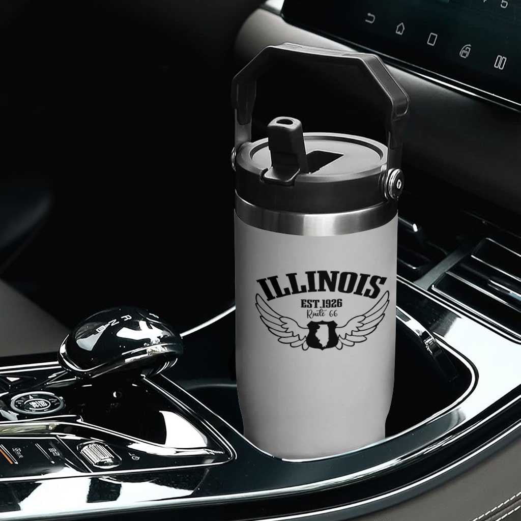 Illinois Route Highway 66 Souvenir Flip Straw Tumbler Open Road Adventure TS12 Print Your Wear