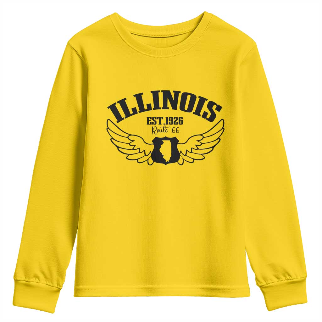 Illinois Route Highway 66 Souvenir Youth Sweatshirt Open Road Adventure TS12 Daisy Print Your Wear