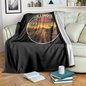Illinois Route Highway 66 Motorcycle Throw Blanket Road Trip Adventure TS12 Print Your Wear