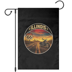 Illinois Route Highway 66 Motorcycle Garden Flag Road Trip Adventure TS12 Black Print Your Wear