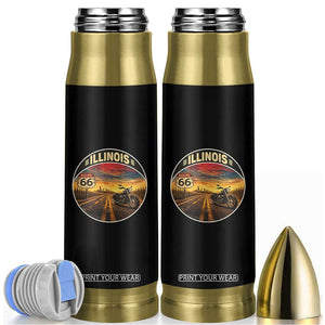 Illinois Route Highway 66 Motorcycle Bullet Tumbler Road Trip Adventure TS12 Black Print Your Wear