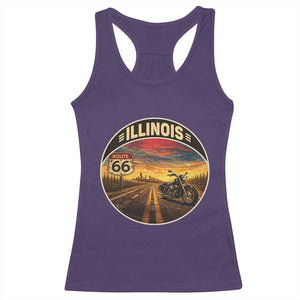 Illinois Route Highway 66 Motorcycle Racerback Tank Top Road Trip Adventure TS12 Purple Print Your Wear