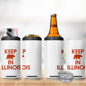 Keep Bear In Illinois CFB 4 in 1 Can Cooler Tumbler Chicago Pride Gift TS12 Print Your Wear