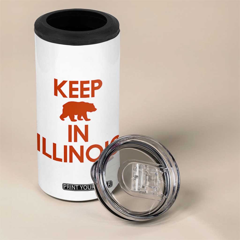 Keep Bear In Illinois CFB 4 in 1 Can Cooler Tumbler Chicago Pride Gift TS12 Print Your Wear