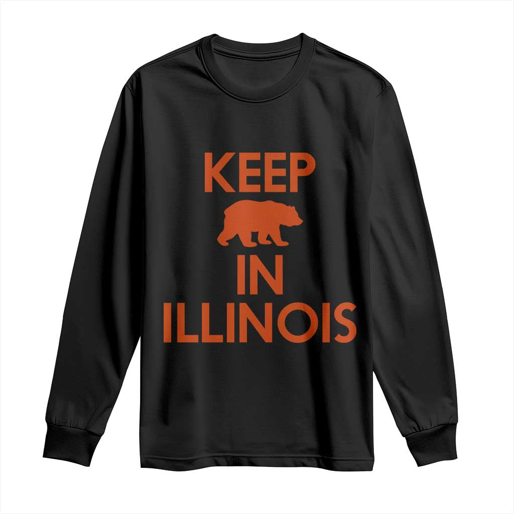 Keep Bear In Illinois CFB Long Sleeve Shirt Chicago Pride Gift TS12 Black Print Your Wear