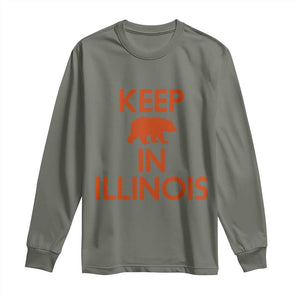 Keep Bear In Illinois CFB Long Sleeve Shirt Chicago Pride Gift TS12 Military Green Print Your Wear