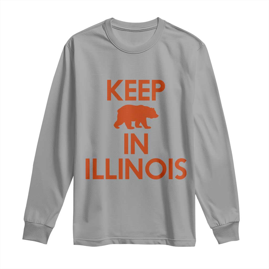 Keep Bear In Illinois CFB Long Sleeve Shirt Chicago Pride Gift TS12 Sport Gray Print Your Wear