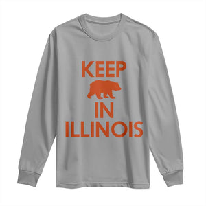 Keep Bear In Illinois CFB Long Sleeve Shirt Chicago Pride Gift TS12 Sport Gray Print Your Wear